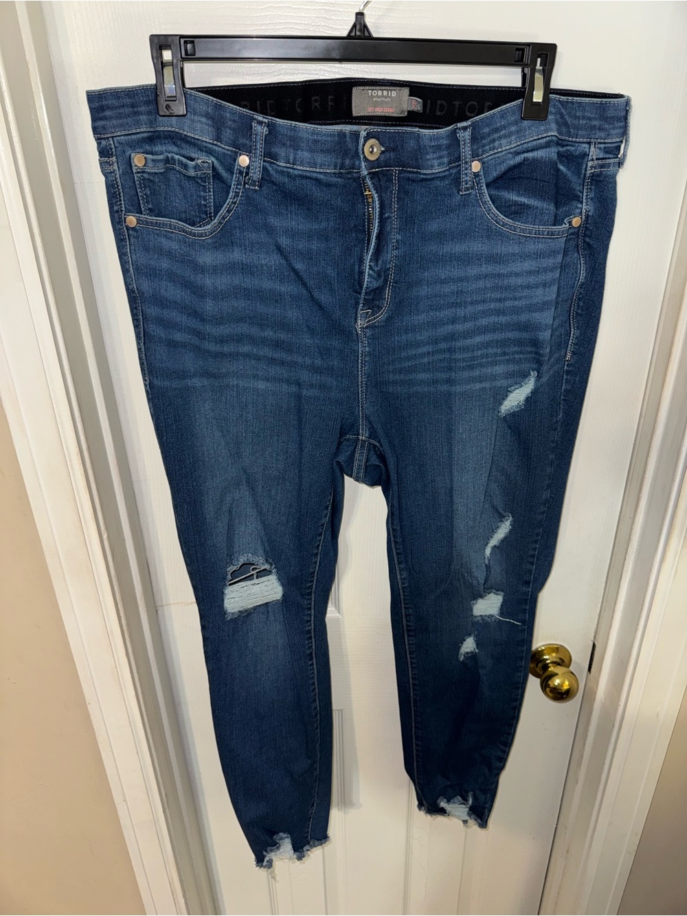 torrid Dark Blue Distressed Boyfriend Jeans